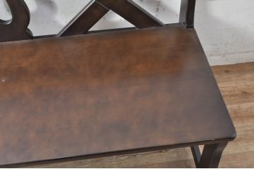 中古　希少な絶版品　カリモク家具(karimoku)　ルスティック(RUSTIC)　カントリースタイルの空間づくりにおすすめな2人掛けベンチ(長椅子、板座チェア)(R-073942)