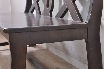 中古　希少な絶版品　カリモク家具(karimoku)　ルスティック(RUSTIC)　カントリースタイルの空間づくりにおすすめな2人掛けベンチ(長椅子、板座チェア)(R-073942)