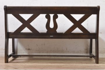 中古　希少な絶版品　カリモク家具(karimoku)　ルスティック(RUSTIC)　カントリースタイルの空間づくりにおすすめな2人掛けベンチ(長椅子、板座チェア)(R-073942)