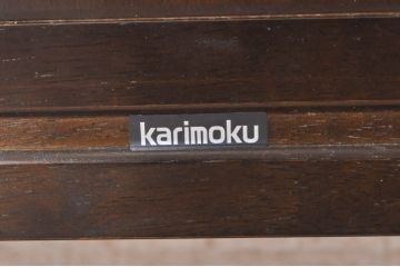 中古　希少な絶版品　カリモク家具(karimoku)　ルスティック(RUSTIC)　カントリースタイルの空間づくりにおすすめな2人掛けベンチ(長椅子、板座チェア)(R-073942)