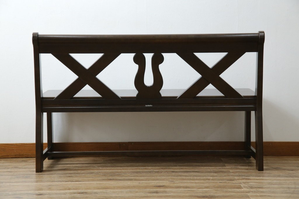 中古　希少な絶版品!　カリモク家具(karimoku)　ルスティック(RUSTIC)　ダッチカントリースタイルの2人掛けダイニングベンチ　(R-073942)