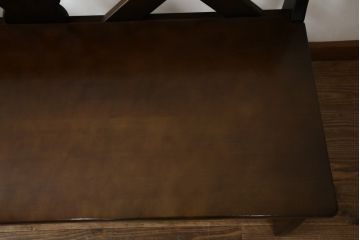 中古　希少な絶版品　カリモク家具(karimoku)　ルスティック(RUSTIC)　カントリースタイルの空間づくりにおすすめな2人掛けベンチ(長椅子、板座チェア)(R-073943)