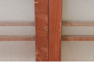 アンティーク建具　和モダンな雰囲気づくりにおすすめの横桟窓2枚セット(ガラス戸、引き戸、ガラス窓)(R-073945)