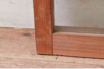アンティーク建具　和モダンな雰囲気づくりにおすすめの横桟窓2枚セット(ガラス戸、引き戸、ガラス窓)(R-073945)