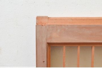 ビンテージ建具　両面ガラス　お洒落な雰囲気を演出する書院戸2枚セット(引き戸、ガラス戸、窓、ヴィンテージ)(R-073947)