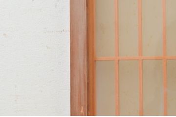 ビンテージ建具　両面ガラス　お洒落な雰囲気を演出する書院戸2枚セット(引き戸、ガラス戸、窓、ヴィンテージ)(R-073947)