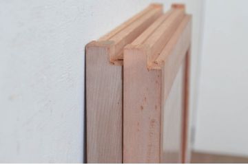ビンテージ建具　両面ガラス　お洒落な雰囲気を演出する書院戸2枚セット(引き戸、ガラス戸、窓、ヴィンテージ)(R-073947)
