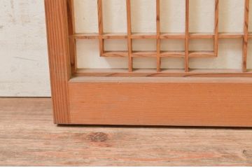 ビンテージ建具　組子のデザインがお洒落な障子付き書院戸4枚セット(障子戸、窓、引き戸、ヴィンテージ)(R-073949)