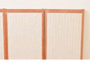ビンテージ建具　組子のデザインがお洒落な障子付き書院戸4枚セット(障子戸、窓、引き戸、ヴィンテージ)(R-073949)