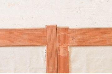 ビンテージ建具　組子のデザインがお洒落な障子付き書院戸4枚セット(障子戸、窓、引き戸、ヴィンテージ)(R-073949)