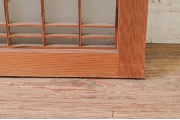 ビンテージ建具　片面ガラス　和モダンな空間を演出する格子入りフィックス窓1枚(嵌め殺し、ガラス窓、FIX窓、ヴィンテージ)(R-073950)