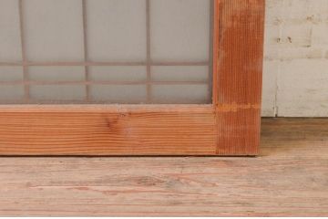 ビンテージ建具　片面ガラス　和モダンな空間を演出する格子入りフィックス窓1枚(嵌め殺し、ガラス窓、FIX窓、ヴィンテージ)(R-073950)