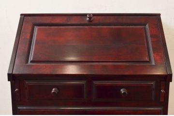 中古　九州民芸家具　深みのある色合いが美しいライティングビューロー(ワークデスク、簿記机、チェスト、在宅用、在宅ワーク用)(R-073954)