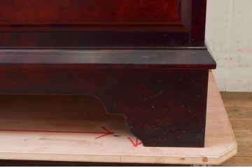 中古　九州民芸家具　深みのある色合いが美しいライティングビューロー(ワークデスク、簿記机、チェスト、在宅用、在宅ワーク用)(R-073954)
