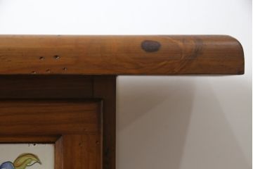 中古　スペイン製　バレンシア　タイルに描かれた花柄が可愛らしい!! お部屋を華やかに引き立てるチェスト(サイドチェスト、引き出し)(R-073956)
