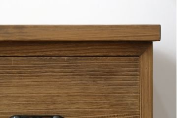 和製アンティーク　天板リメイク　浮造り仕上げ　自然な木の風合いが味わい深い桐箪笥ローチェスト(ローボード、テレビ台、テレビボード、時代箪笥、衣装箪笥、収納タンス、引き出し)(R-073959)