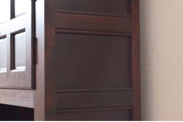 中古　美品　松本民芸家具　絶版モデル　洗練されたモダンな空間を演出するE型食器棚(カップボード、キャビネット、戸棚、収納棚、飾り棚)(R-073961)