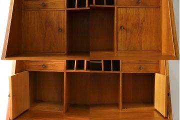 デンマークビンテージ　Illums Bolighus(イルムス ボリフス)　オーク材　老舗インテリアショップのシンプルなライティングビューロー(ワークデスク、簿記机、在宅用、在宅ワーク、北欧、ヴィンテージ)(R-073971)