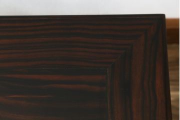 和製ビンテージ　唐木　黒檀(黒タン)材　力強い杢目が目を惹く文机(ローテーブル、座机、片袖机、ワークデスク、在宅用、在宅ワーク用、ヴィンテージ)(R-073976)
