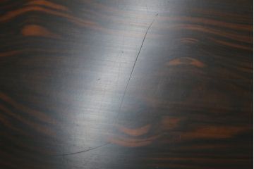和製ビンテージ　唐木　黒檀(黒タン)材　力強い杢目が目を惹く文机(ローテーブル、座机、片袖机、ワークデスク、在宅用、在宅ワーク用、ヴィンテージ)(R-073976)
