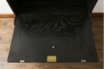 中古　高級品!!　国産　職人手作り　総栗材　内部桐材　浮造り仕上げが魅力のシックなライティングビューロー(座机、デスク、ワークデスク、簿記机、在宅用、在宅ワーク用)(R-073988)
