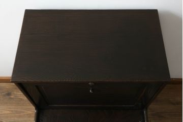 中古　高級品!!　国産　職人手作り　総栗材　内部桐材　浮造り仕上げが魅力のシックなライティングビューロー(座机、デスク、ワークデスク、簿記机、在宅用、在宅ワーク用)(R-073988)