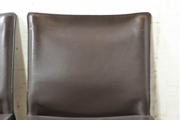 中古　Cassina(カッシーナ)　412　CAB(キャブ)　MARIO BELLINI(マリオベリーニ)　シンプルモダンな空間づくりに活躍するアームレスチェア2脚セット(ダイニングチェア、椅子、イス)(定価2脚で約52万8千円)(R-073991)
