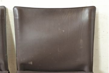 中古　Cassina(カッシーナ)　412　CAB(キャブ)　MARIO BELLINI(マリオベリーニ)　シンプルモダンな空間づくりに活躍するアームレスチェア2脚セット(ダイニングチェア、椅子、イス)(定価2脚で約52万8千円)(R-073993)