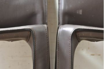 中古　Cassina(カッシーナ)　412　CAB(キャブ)　MARIO BELLINI(マリオベリーニ)　シンプルモダンな空間づくりに活躍するアームレスチェア2脚セット(ダイニングチェア、椅子、イス)(定価2脚で約52万8千円)(R-073993)