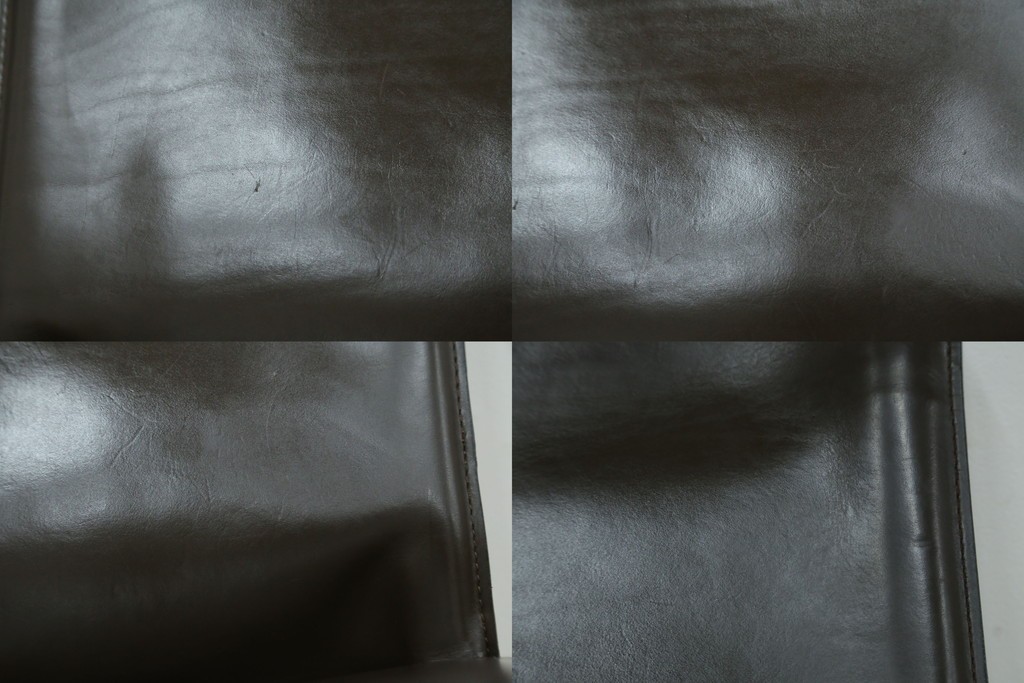 中古　Cassina(カッシーナ)　412　CAB　MARIO BELLINI(マリオベリーニ)　厚革製　背もたれのフィット感と抜群の座り心地が魅力!　シンプルモダンなアームレスチェア2脚　セット定価約52万8千円　(R-073994)