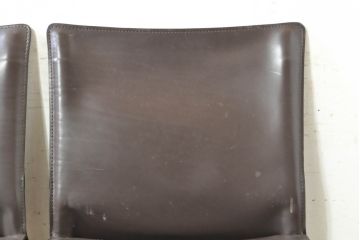 中古　Cassina(カッシーナ)　412　CAB(キャブ)　MARIO BELLINI(マリオベリーニ)　シンプルモダンな空間づくりに活躍するアームレスチェア2脚セット(ダイニングチェア、椅子、イス)(定価2脚で約52万8千円)(R-073995)