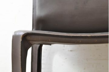中古　Cassina(カッシーナ)　412　CAB(キャブ)　MARIO BELLINI(マリオベリーニ)　シンプルモダンな空間づくりに活躍するアームレスチェア2脚セット(ダイニングチェア、椅子、イス)(定価2脚で約52万8千円)(R-073995)