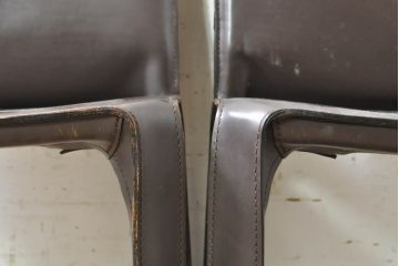 中古　Cassina(カッシーナ)　412　CAB(キャブ)　MARIO BELLINI(マリオベリーニ)　シンプルモダンな空間づくりに活躍するアームレスチェア2脚セット(ダイニングチェア、椅子、イス)(定価2脚で約52万8千円)(R-073995)