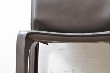中古　Cassina(カッシーナ)　412　CAB(キャブ)　MARIO BELLINI(マリオベリーニ)　シンプルモダンな空間づくりに活躍するアームレスチェア2脚セット(ダイニングチェア、椅子、イス)(定価2脚で約52万8千円)(R-073996)