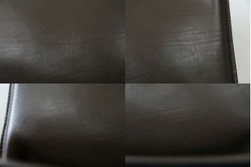 中古　Cassina(カッシーナ)　412　CAB　MARIO BELLINI(マリオベリーニ)　厚革製　背もたれのフィット感と抜群の座り心地が魅力!　シンプルモダンなアームレスチェア2脚　セット定価約52万8千円　(R-073998)