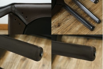 中古　Cassina(カッシーナ)　412　CAB　MARIO BELLINI(マリオベリーニ)　厚革製　背もたれのフィット感と抜群の座り心地が魅力!　シンプルモダンなアームレスチェア2脚　セット定価約52万8千円　(R-073998)