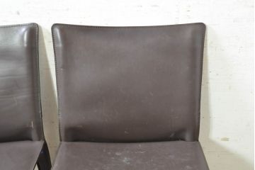 中古　Cassina(カッシーナ)　412　CAB(キャブ)　MARIO BELLINI(マリオベリーニ)　シンプルモダンな空間づくりに活躍するアームレスチェア2脚セット(ダイニングチェア、椅子、イス)(定価2脚で約52万8千円)(R-073998)