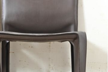 中古　Cassina(カッシーナ)　412　CAB(キャブ)　MARIO BELLINI(マリオベリーニ)　シンプルモダンな空間づくりに活躍するアームレスチェア2脚セット(ダイニングチェア、椅子、イス、バラ売り可能)(定価2脚で約52万8千円)(R-074000)