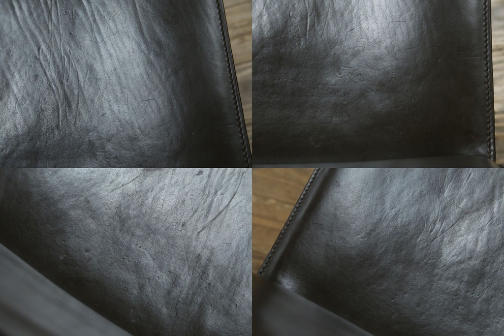 中古　Cassina(カッシーナ)　412　CAB　MARIO BELLINI(マリオベリーニ)　厚革製　背もたれのフィット感と抜群の座り心地が魅力!　シンプルモダンなアームレスチェア2脚　セット定価約52万8千円　(R-074001)