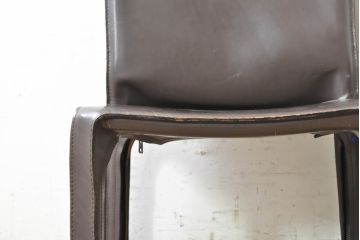 中古　Cassina(カッシーナ)　412　CAB(キャブ)　MARIO BELLINI(マリオベリーニ)　シンプルモダンな空間づくりに活躍するアームレスチェア2脚セット(ダイニングチェア、椅子、イス)(定価2脚で約52万8千円)(R-074001)