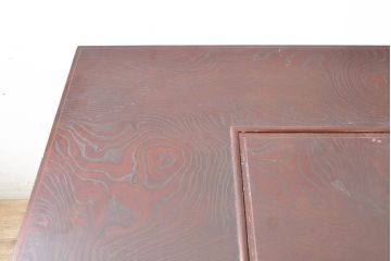中古　美品　遠野民芸家具　美しい木目が魅力的な漆塗りの囲炉裏テーブル(長火鉢、木製火鉢、ダイニングテーブル、食卓、4人掛け)(定価約80万円)(R-074003)