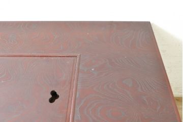 中古　美品　遠野民芸家具　美しい木目が魅力的な漆塗りの囲炉裏テーブル(長火鉢、木製火鉢、ダイニングテーブル、食卓、4人掛け)(定価約80万円)(R-074003)