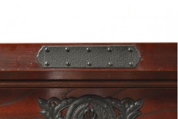 中古　美品　遠野民芸家具　美しい木目が魅力的な漆塗りの囲炉裏テーブル(長火鉢、木製火鉢、ダイニングテーブル、食卓、4人掛け)(定価約80万円)(R-074003)