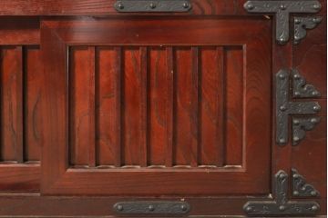中古　美品　遠野民芸家具　美しい木目が魅力的な漆塗りの囲炉裏テーブル(長火鉢、木製火鉢、ダイニングテーブル、食卓、4人掛け)(定価約80万円)(R-074003)