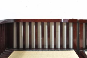 中古　遠野民芸家具　並べても分割しても使えるデザインが嬉しい畳ベンチ(長椅子、木製ベンチ、アームチェア、3人掛け)(R-074004)