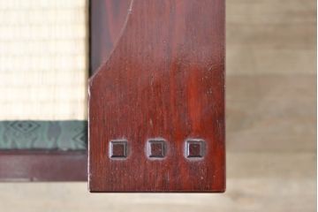 中古　遠野民芸家具　並べても分割しても使えるデザインが嬉しい畳ベンチ(長椅子、木製ベンチ、アームチェア、3人掛け)(R-074004)