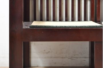 中古　遠野民芸家具　並べても分割しても使えるデザインが嬉しい畳ベンチ(長椅子、木製ベンチ、アームチェア、3人掛け)(R-074004)