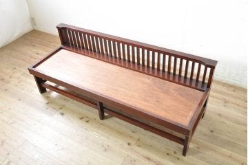 中古　遠野民芸家具　和の空間作りにおすすめの畳ベンチ(長椅子、木製ベンチ、3人掛け、4人掛け)(R-074005)