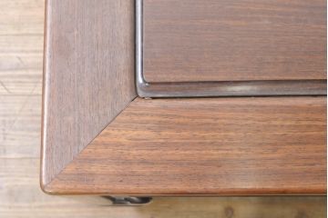 和製アンティーク　指物工芸家具　総花梨(カリン)材　深い木の色味と凝ったデザインが目を惹く座卓(ローテーブル、センターテーブル)(R-074006)