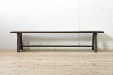 中古　飛騨産業　PROVINCIAL(プロヴィンシャル・プロビンシャル)　素朴な風合いが温かみのあるトリッスルベンチ(長椅子、板座チェア、ダイニングベンチ、飾り台)(定価約24万円)(R-074014)